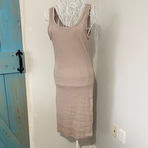 Sleeveless Midi Tank Dress in Taupe - Brand Unspecified